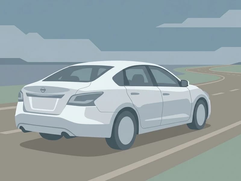 アルティマ L33型(米国仕様)がアメリカのフリーウェイを走るイラスト