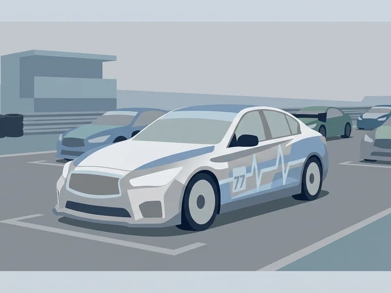 2015年BTCCグリッドに並ぶInfiniti Q50 #77(イラスト)