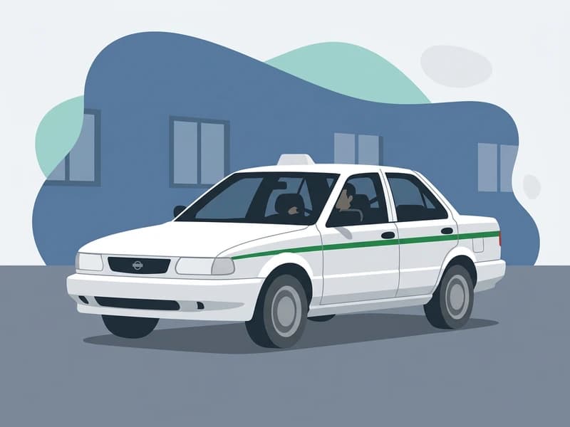 メキシコシティのタクシーとして走るツル(イラスト)