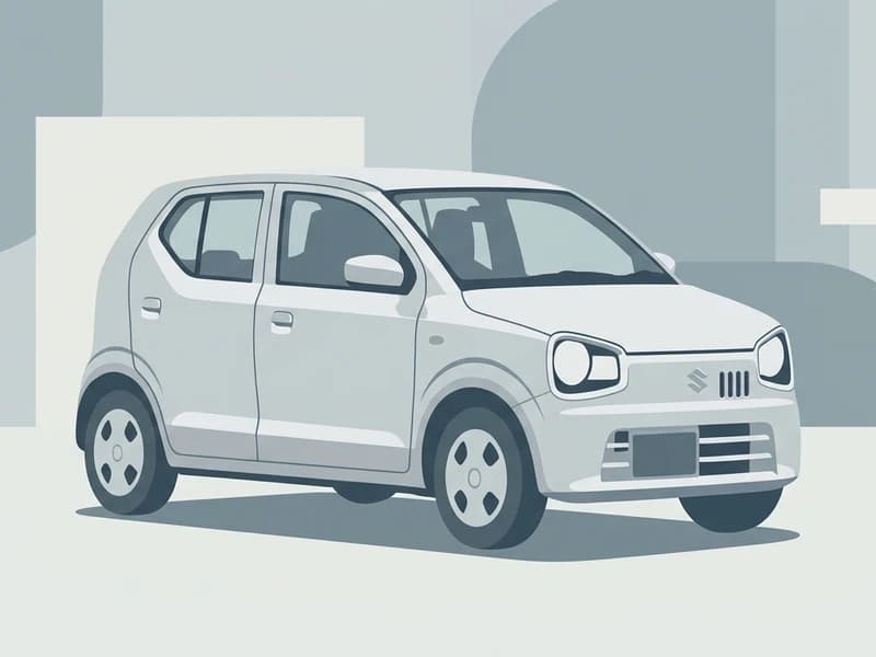 スズキ アルト(HA36S型、2014〜2021年)のフラットベクターイラスト