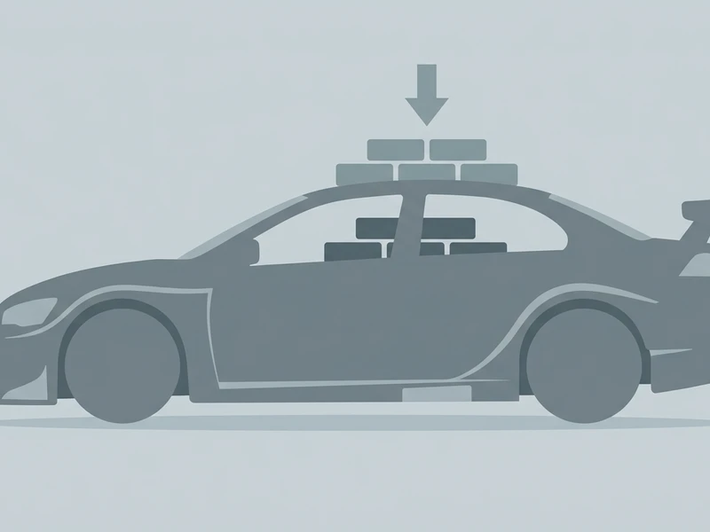 BTCCサクセスウェイト制度のイラスト — 車体に積まれるバラストウェイト