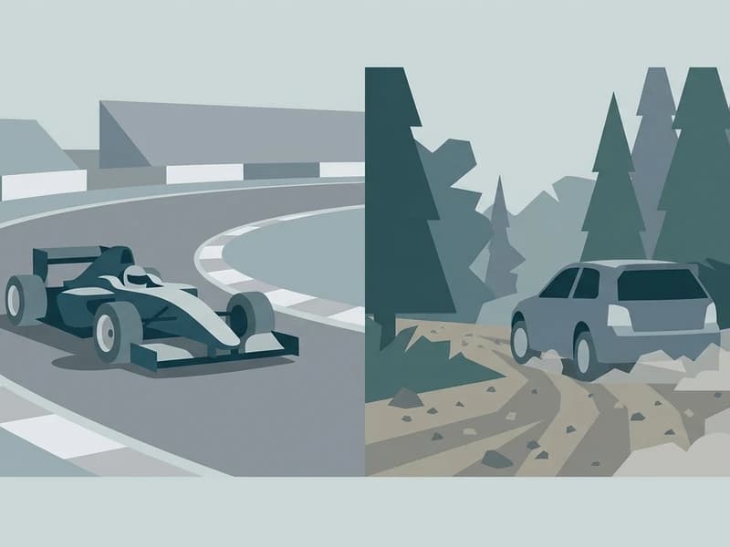 フォーミュラカーとラリーカーの対比