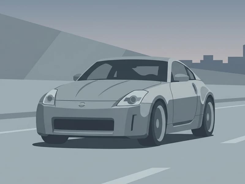 日産 フェアレディZ Z33 が空いた高速道路を走るイラスト