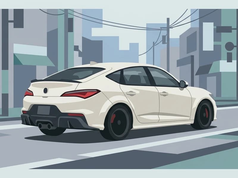 アキュラ インテグラ タイプS フラットイラスト(日本上陸イメージ、左ハンドル仕様)