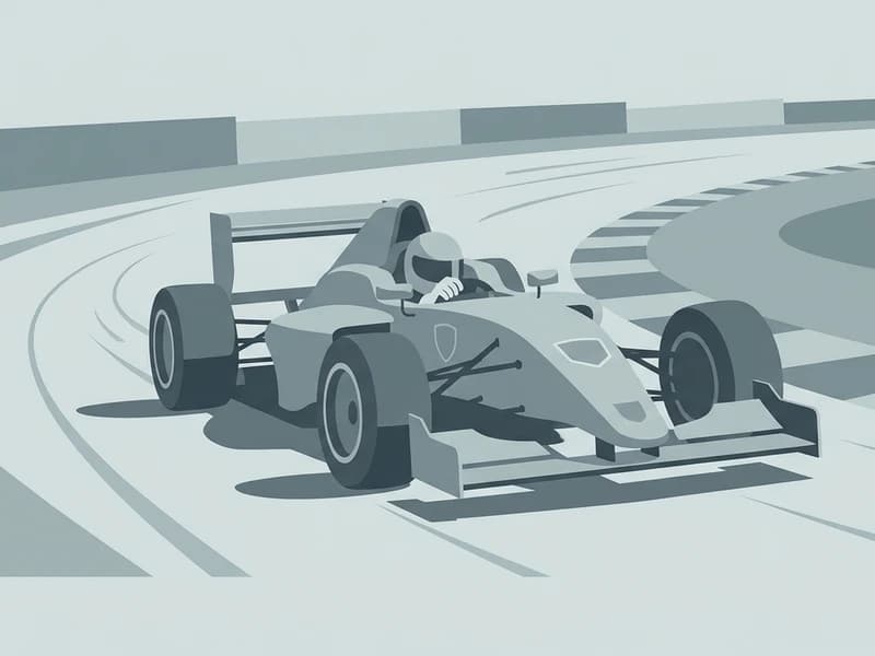 高速コーナーを攻めるフォーミュラカー